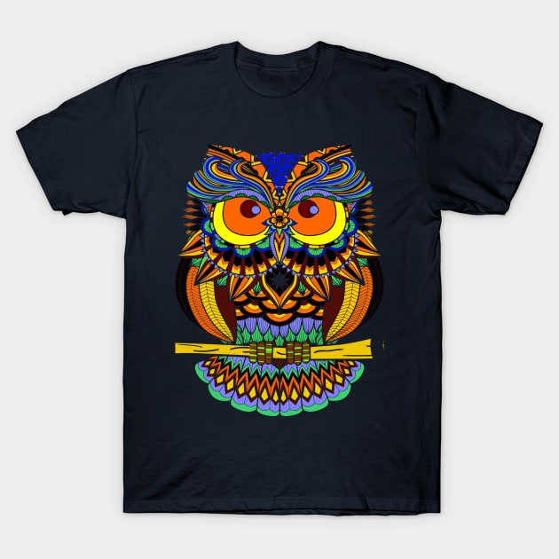 Colorful Owl T-Shirt by AlondraHanley